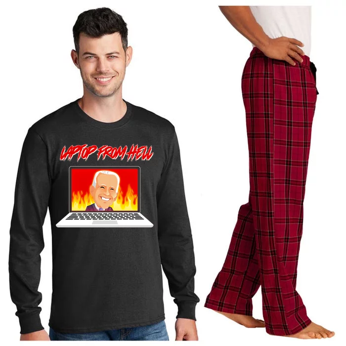 Anti Joe Biden Laptop From Hell Long Sleeve Pajama Set