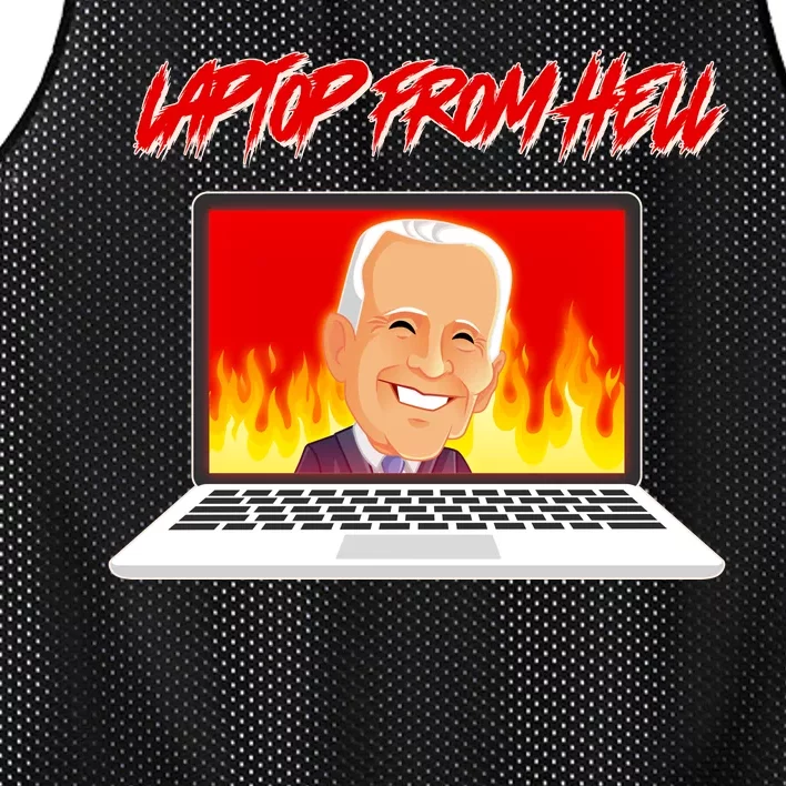 Anti Joe Biden Laptop From Hell Mesh Reversible Basketball Jersey Tank