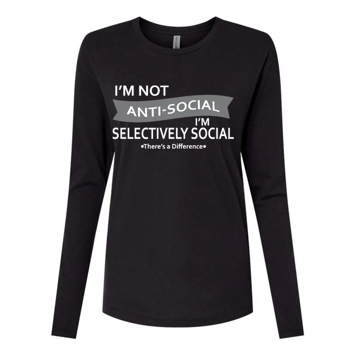 Anti-Social Funny Sarcastic Meme Womens Cotton Relaxed Long Sleeve T-Shirt