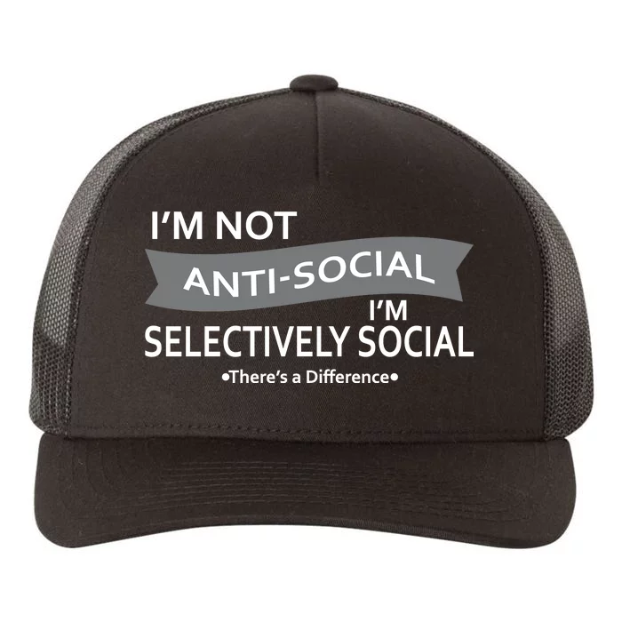 Anti-Social Funny Sarcastic Meme Yupoong Adult 5-Panel Trucker Hat