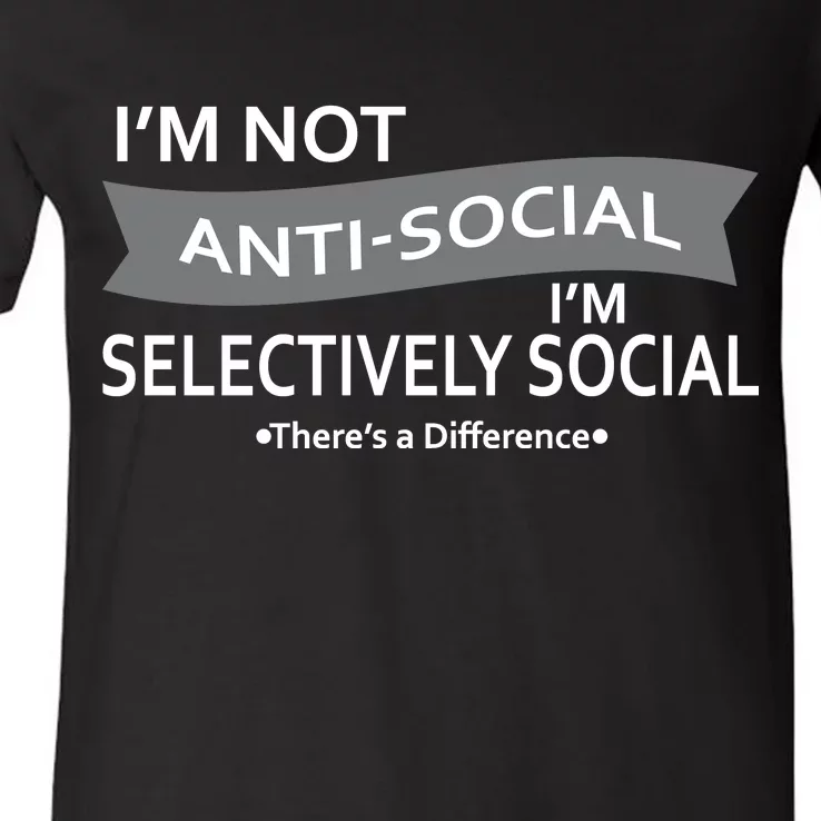 Anti-Social Funny Sarcastic Meme V-Neck T-Shirt