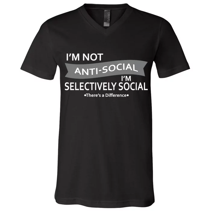 Anti-Social Funny Sarcastic Meme V-Neck T-Shirt