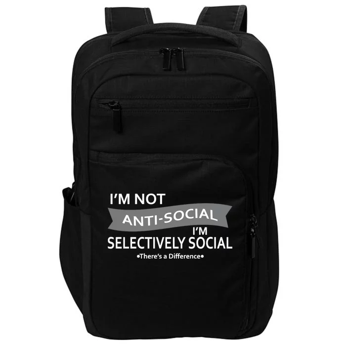 Anti-Social Funny Sarcastic Meme Impact Tech Backpack