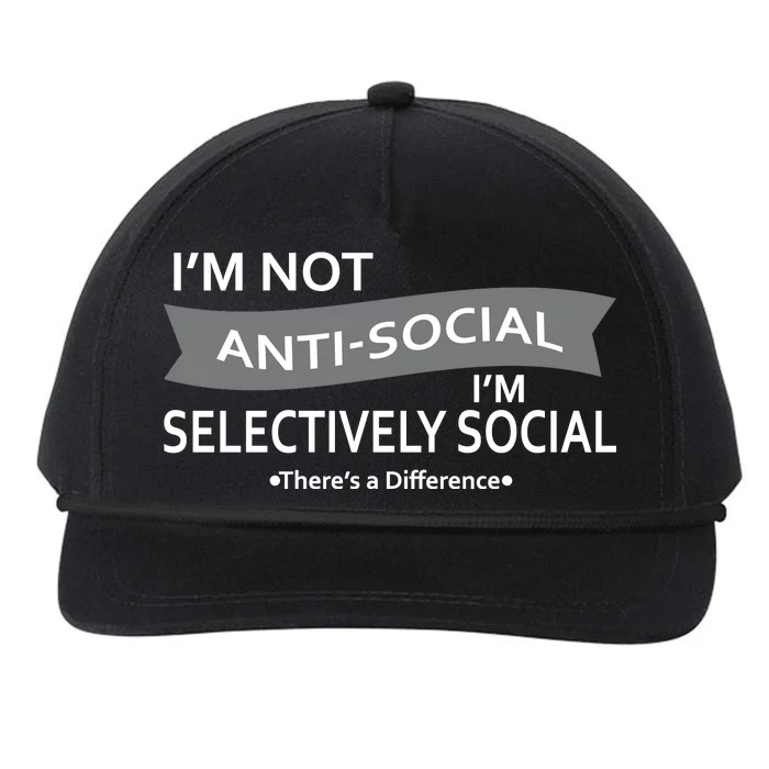 Anti-Social Funny Sarcastic Meme Snapback Five-Panel Rope Hat