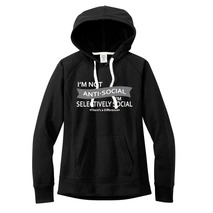 Anti-Social Funny Sarcastic Meme Women's Fleece Hoodie