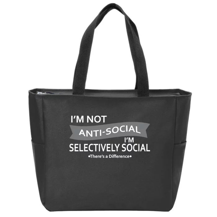 Anti-Social Funny Sarcastic Meme Zip Tote Bag