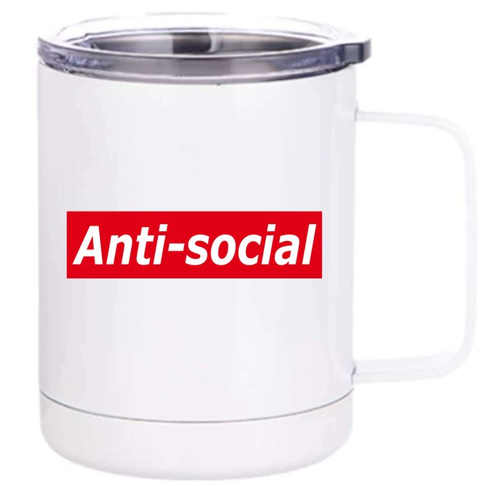 Anti-Social Red Box Logo Front & Back 12oz Stainless Steel Tumbler Cup