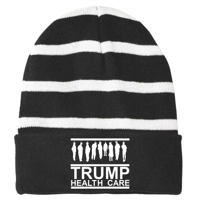 Anti Trump Health Care Striped Beanie with Solid Band