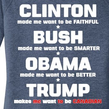 Anti Trump Makes Me Want To Be Canadian Women’s Perfect Tri Tunic Long Sleeve Shirt
