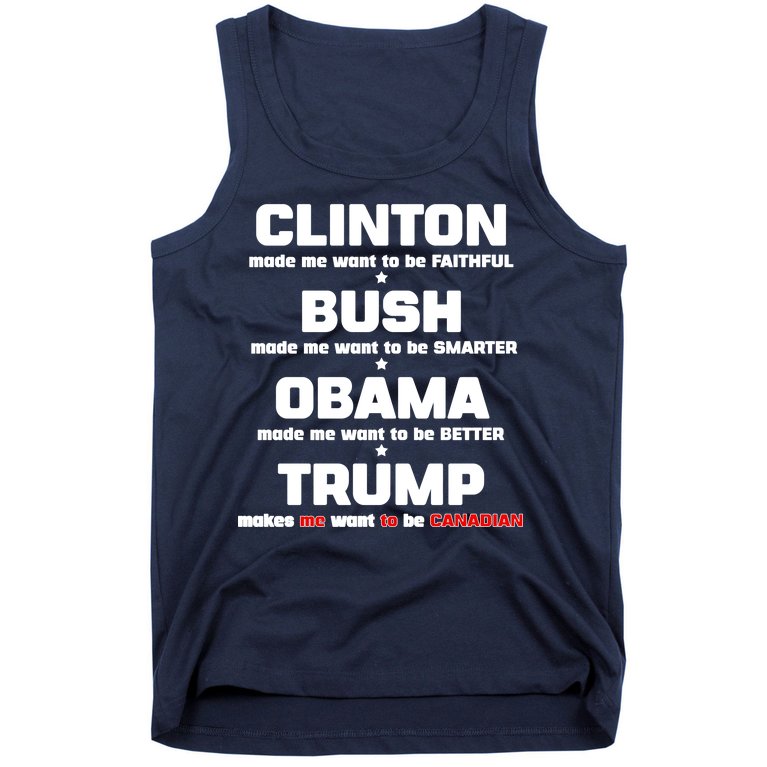 Anti Trump Makes Me Want To Be Canadian Tank Top