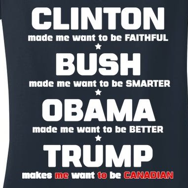 Anti Trump Makes Me Want To Be Canadian Women's V-Neck T-Shirt