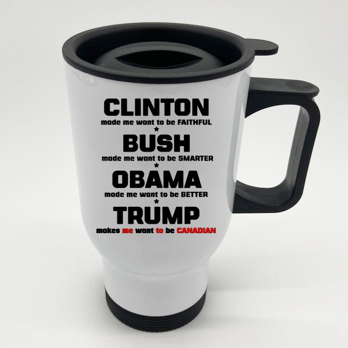 Anti Trump Makes Me Want To Be Canadian Front & Back Stainless Steel Travel Mug