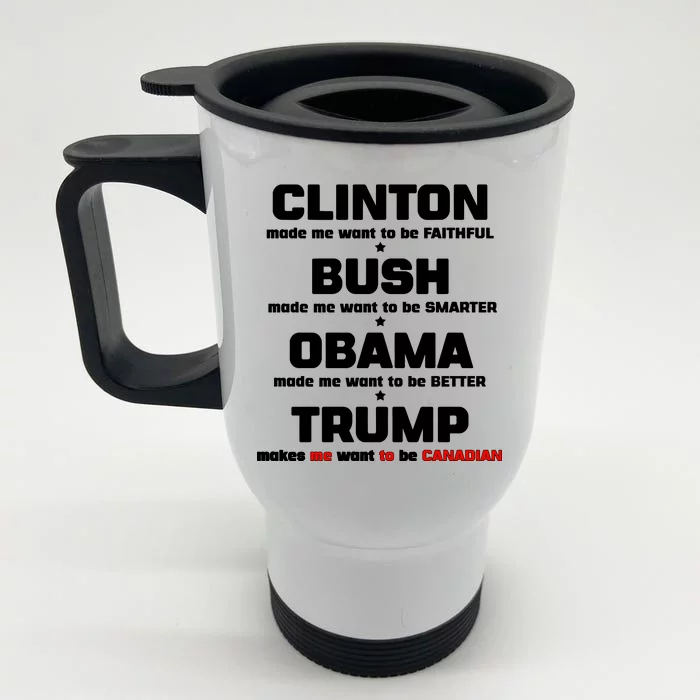 Anti Trump Makes Me Want To Be Canadian Front & Back Stainless Steel Travel Mug