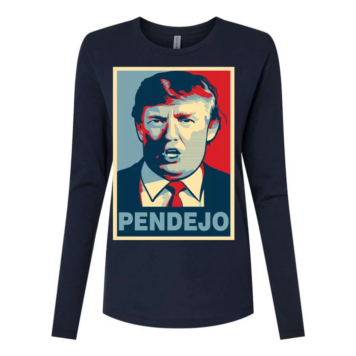 Anti Trump Pendejo Poster Not My President Womens Cotton Relaxed Long Sleeve T-Shirt