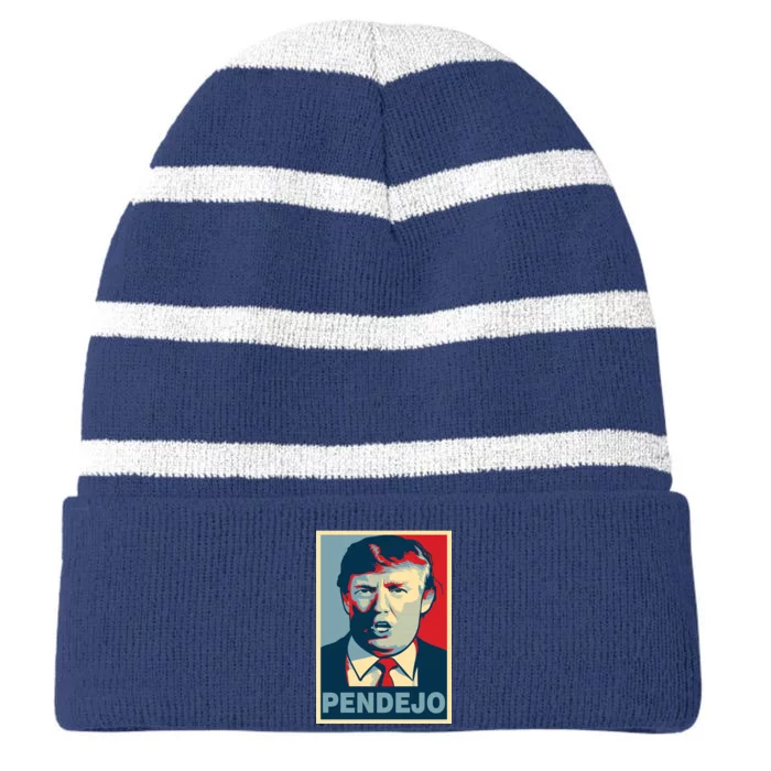 Anti Trump Pendejo Poster Not My President Striped Beanie with Solid Band