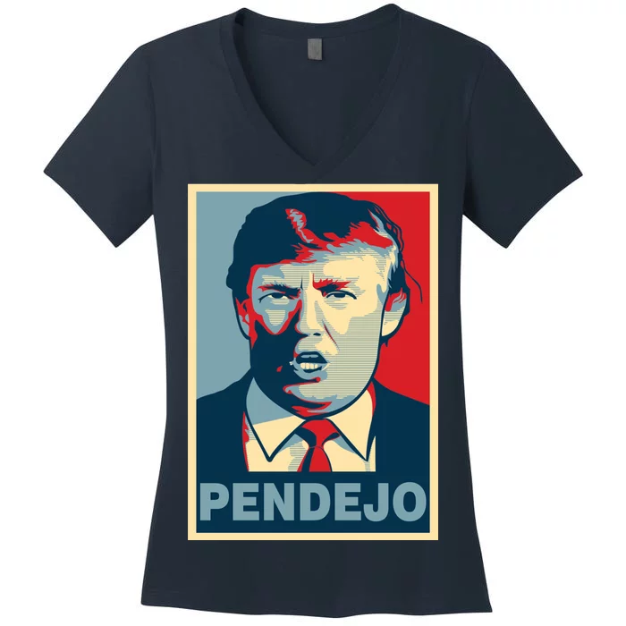 Anti Trump Pendejo Poster Not My President Women's V-Neck T-Shirt