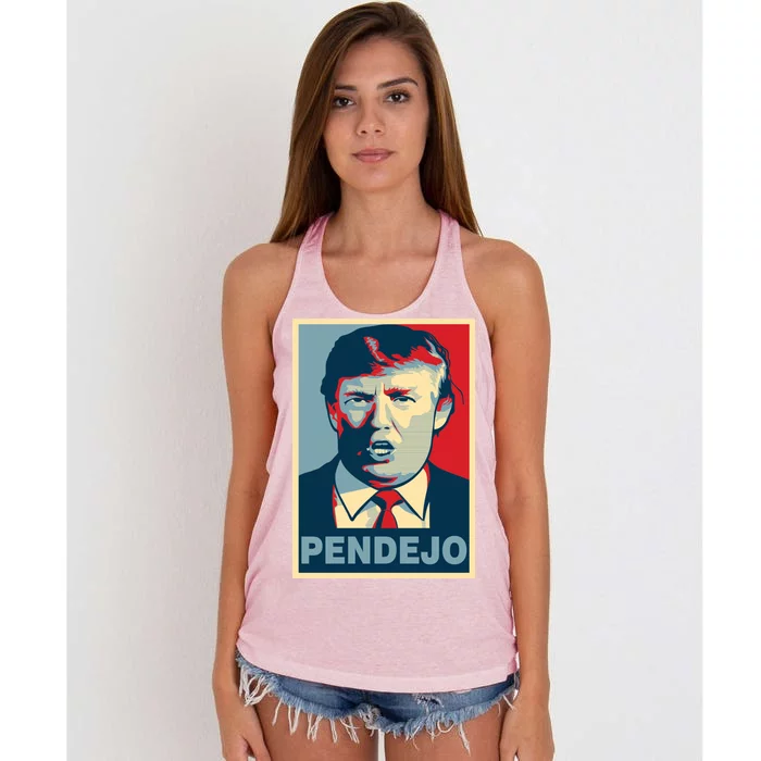 Anti Trump Pendejo Poster Not My President Women's Knotted Racerback Tank