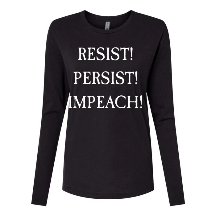 Anti Trump Resist Persist Impeach Impeachment Womens Cotton Relaxed Long Sleeve T-Shirt