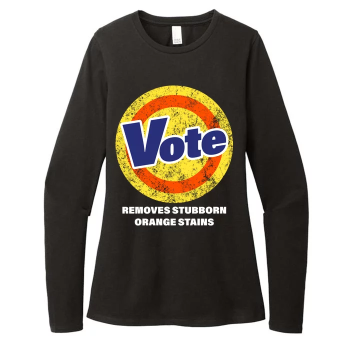 Anti-Trump Vote Removes Stubborn Orange Stains Funny Womens CVC Long Sleeve Shirt