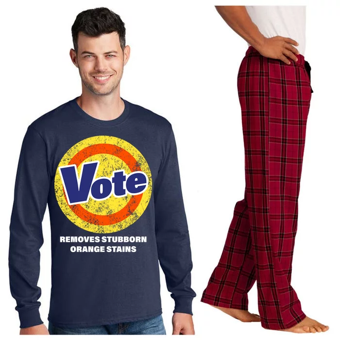 Anti-Trump Vote Removes Stubborn Orange Stains Funny Long Sleeve Pajama Set