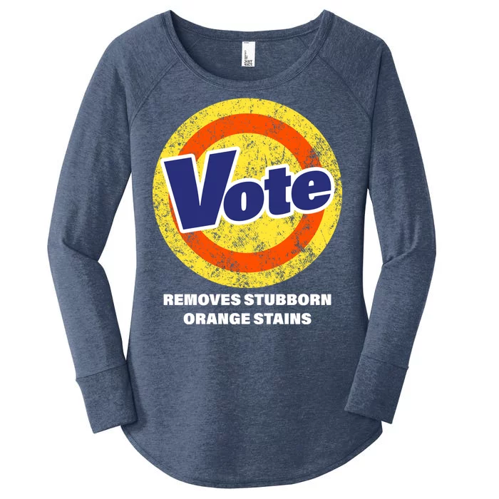 Anti-Trump Vote Removes Stubborn Orange Stains Funny Women's Perfect Tri Tunic Long Sleeve Shirt