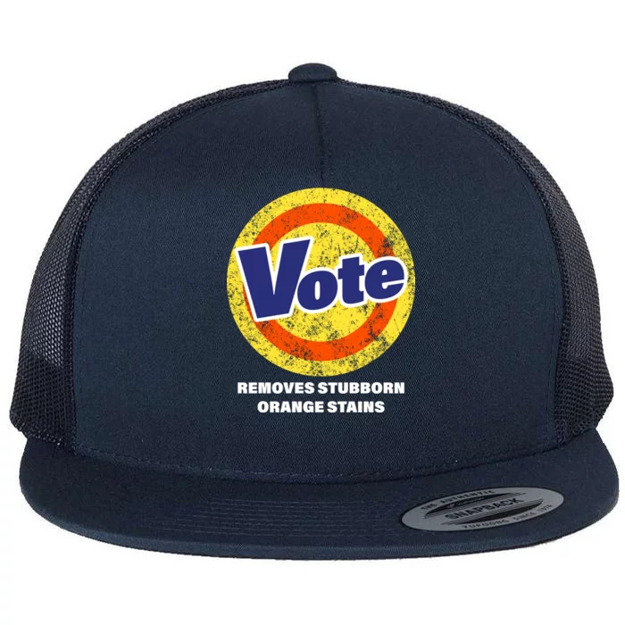 Anti-Trump Vote Removes Stubborn Orange Stains Funny Flat Bill Trucker Hat