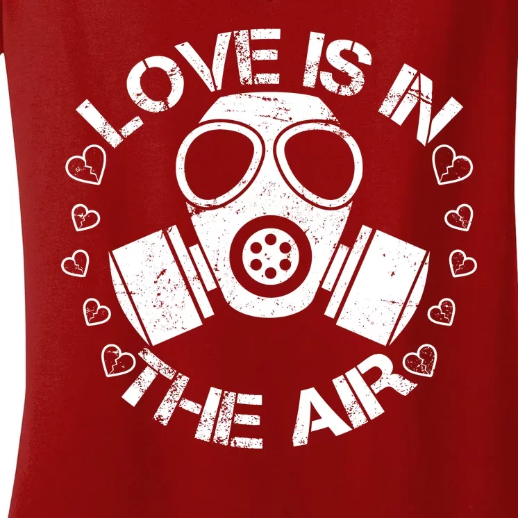 Anti-Valentine Love Is In The Air Women's V-Neck T-Shirt