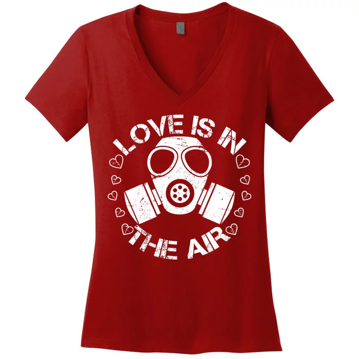 Anti-Valentine Love Is In The Air Women's V-Neck T-Shirt