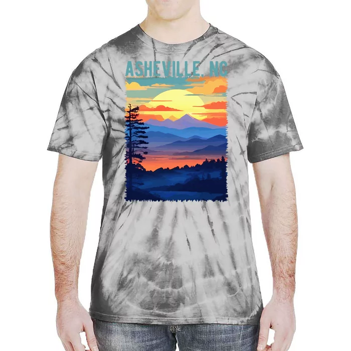 Asheville Nc Usa Mountain Scenic Sunset Style Tie-Dye T-Shirt