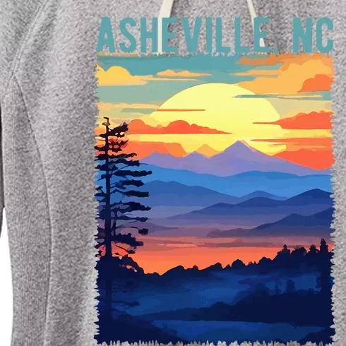 Asheville Nc Usa Mountain Scenic Sunset Style Women's Fleece Hoodie