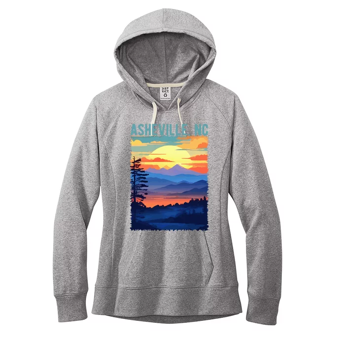 Asheville Nc Usa Mountain Scenic Sunset Style Women's Fleece Hoodie