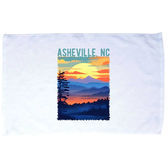 Asheville Nc Usa Mountain Scenic Sunset Style Microfiber Hand Towel