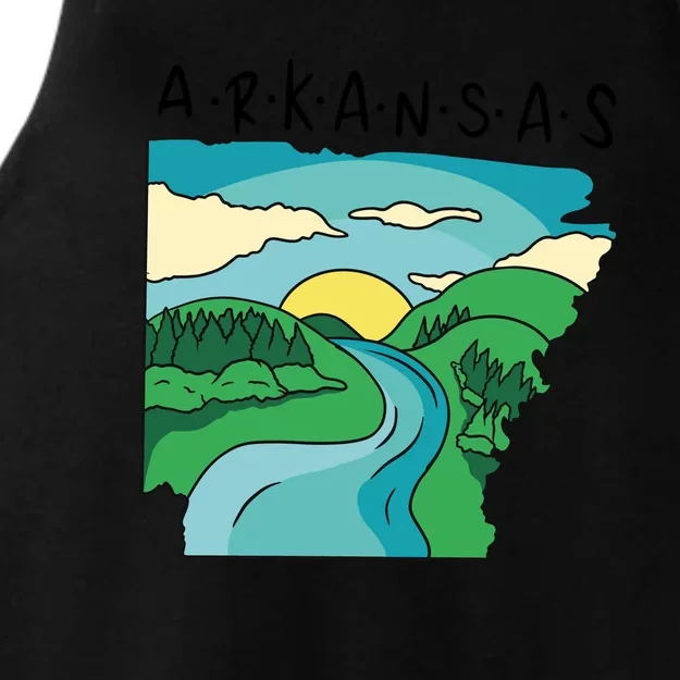 Arkansas Nature View Ladies Tri-Blend Wicking Tank