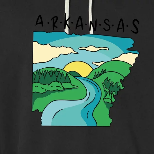 Arkansas Nature View Garment-Dyed Fleece Hoodie