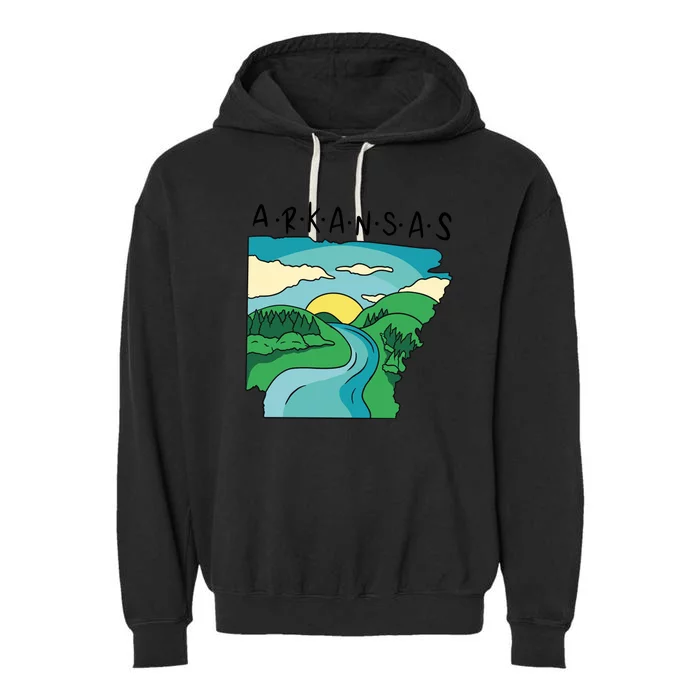 Arkansas Nature View Garment-Dyed Fleece Hoodie