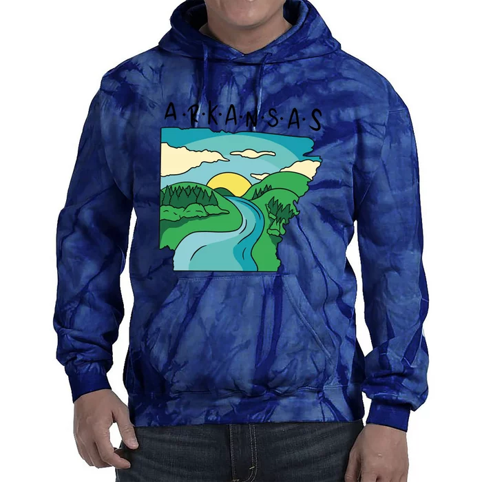 Arkansas Nature View Tie Dye Hoodie