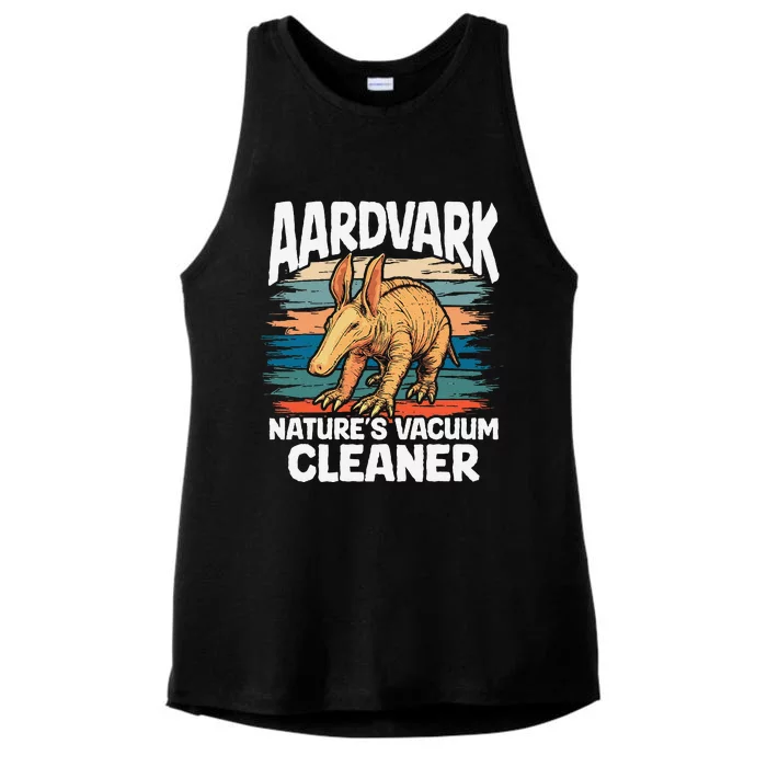 Aardvark NatureS Vacuum Cleaner Retro Graphic Nature Wild Ladies Tri-Blend Wicking Tank