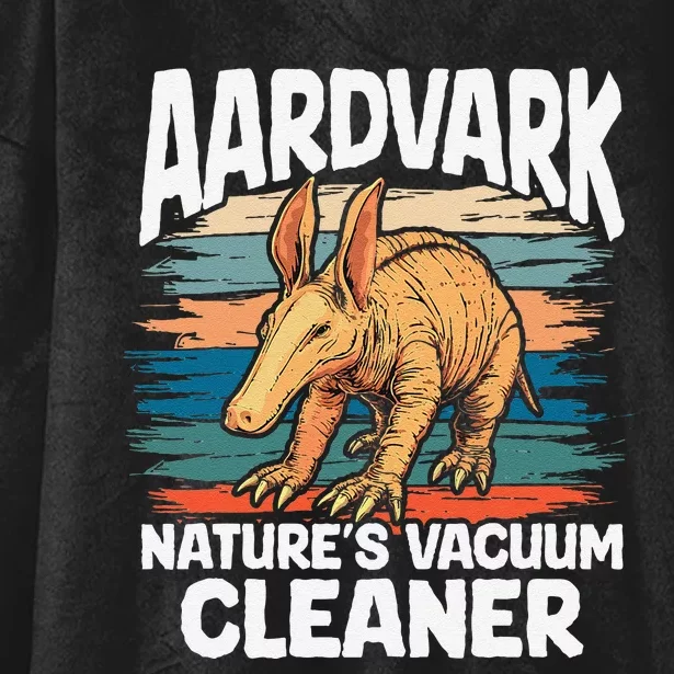 Aardvark NatureS Vacuum Cleaner Retro Graphic Nature Wild Hooded Wearable Blanket