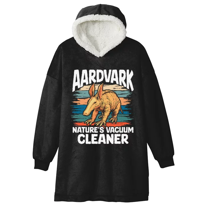 Aardvark NatureS Vacuum Cleaner Retro Graphic Nature Wild Hooded Wearable Blanket