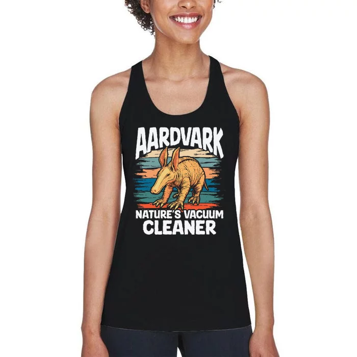 Aardvark NatureS Vacuum Cleaner Retro Graphic Nature Wild Women's Racerback Tank