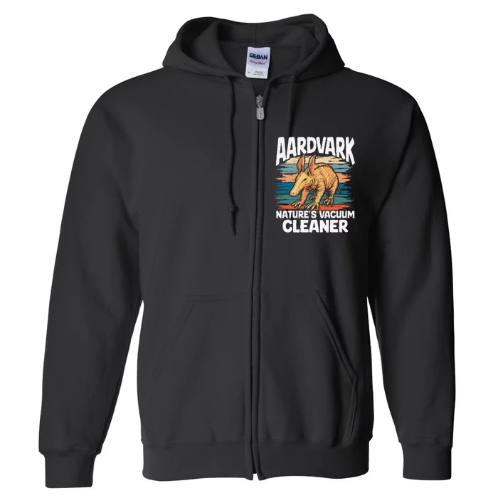 Aardvark NatureS Vacuum Cleaner Retro Graphic Nature Wild Full Zip Hoodie