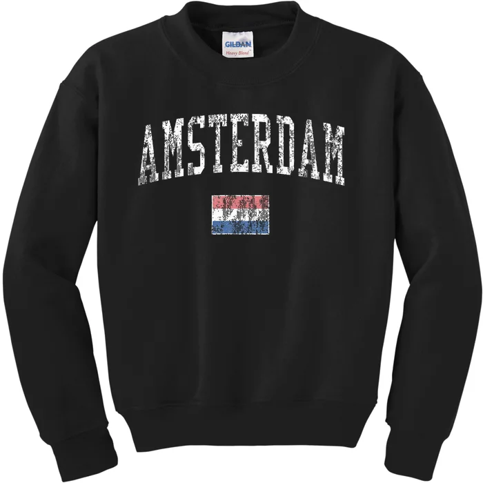 Amsterdam Netherlands Vintage Sports Kids Sweatshirt