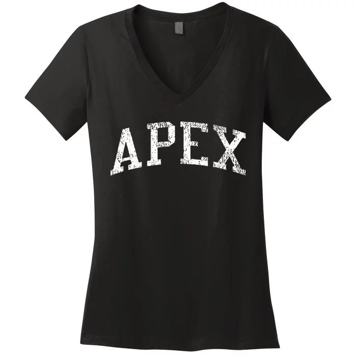 Apex Nc Vintage Athletic Sports Js02 Women's V-Neck T-Shirt