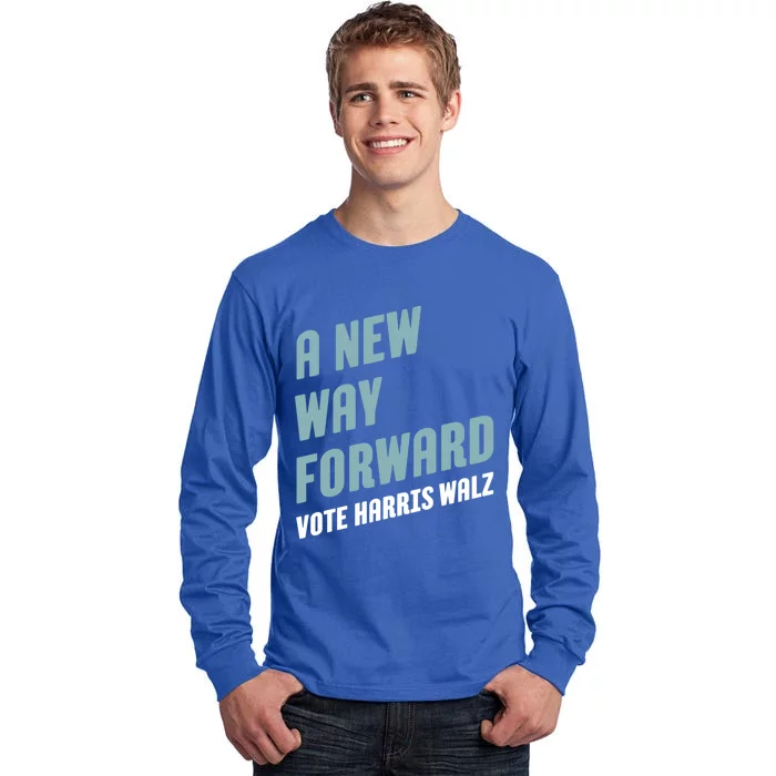 A New Way Forward Vote Harris Walz Cute Gift Tall Long Sleeve T-Shirt