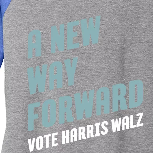 A New Way Forward Vote Harris Walz Cute Gift Women's Tri-Blend 3/4-Sleeve Raglan Shirt