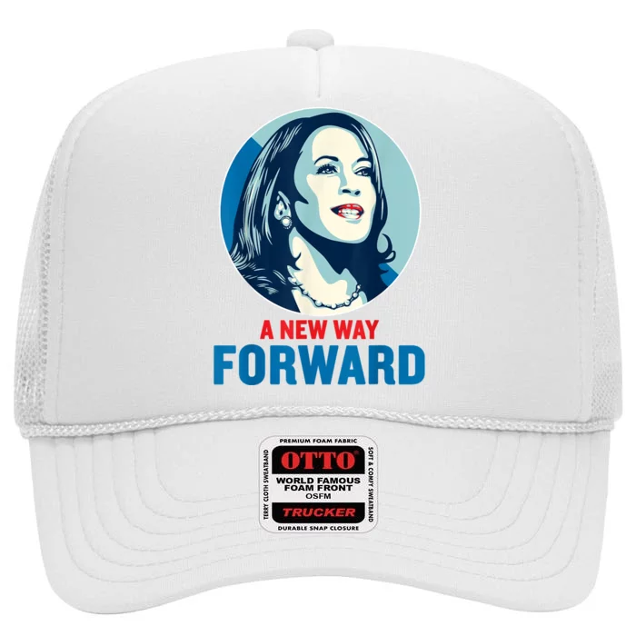 A New Way Forward 2024 Kamala Walz High Crown Mesh Trucker Hat