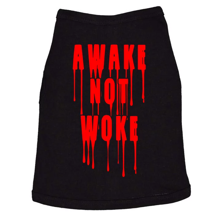 Awake Not Woke Patriotic American Pride Bloody Doggie Tank