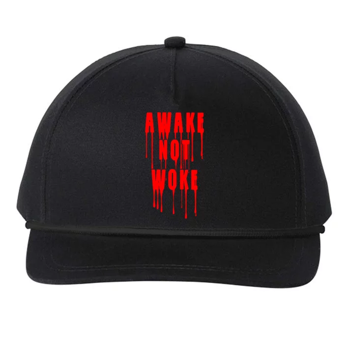 Awake Not Woke Patriotic American Pride Bloody Snapback Five-Panel Rope Hat