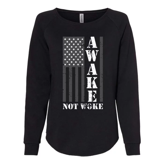 Awake Not Woke Womens California Wash Sweatshirt