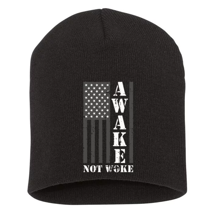 Awake Not Woke Short Acrylic Beanie